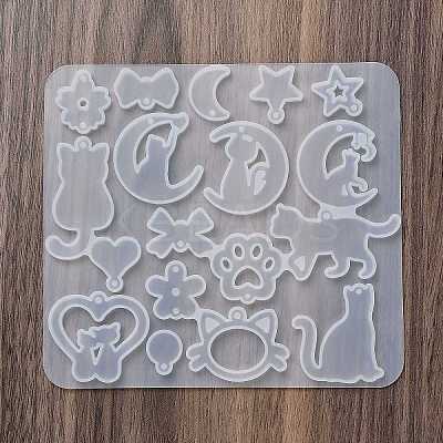 Kitten Earrings Pendants DIY Silicone Mold DIY-Q033-08C-1