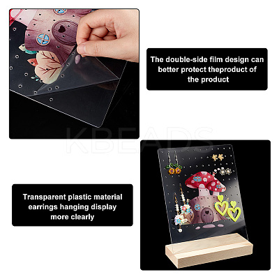 Transparent Acrylic Earring Displays NDIS-WH0015-01B-1