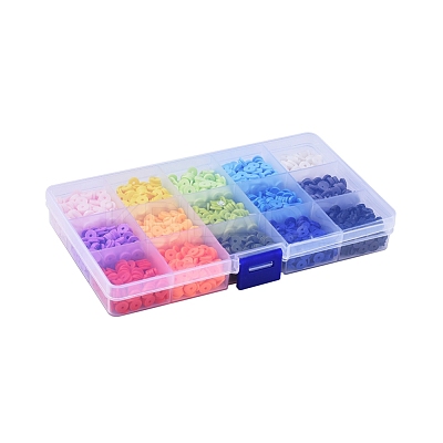 15 Colors Handmade Polymer Clay Beads CLAY-X0011-02B-1