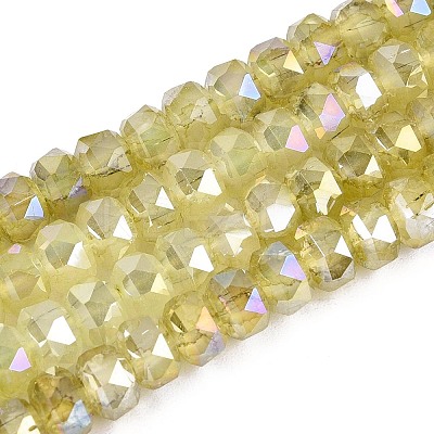 Anti-Tarnish Electroplate Glass Imitation Jade Beads Strands EGLA-T029-6mm-13I-1