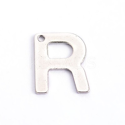 Tarnish Resistant 304 Stainless Steel Letter Charms STAS-O072-R-1