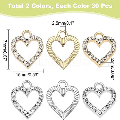 60Pcs 2 Colors Alloy Charms ALRI-FH0001-13-1