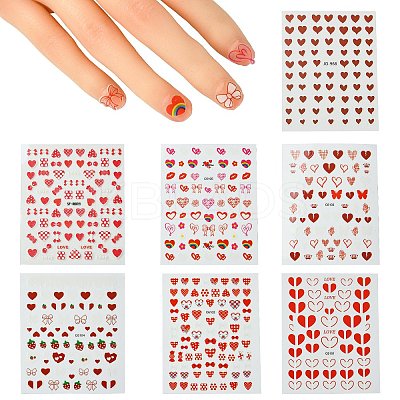 7 Sheets 7 Styles Valentine's Day Theme Paper Nail Art Sticker DIY-CJ0002-86-1