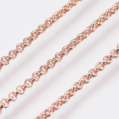 Long-Lasting Plated Brass Cable Chain Necklaces NJEW-K112-10RG-NF-1