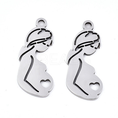 Non-Tarnish Mother's Day 201 Stainless Steel Pendants X-STAS-S081-039-1
