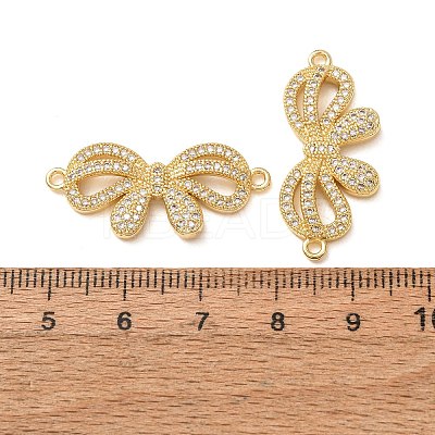 Brass Micro Pave Clear Cubic Zirconia Connector Charms CU-CBA4579-21G-1