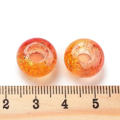 Two Tone Transparent Crackle Acrylic European Beads TACR-P009-B01-1