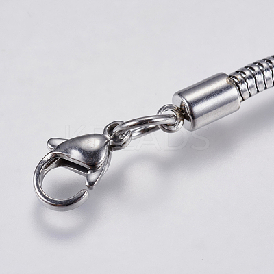 Tarnish Resistant 304 Stainless Steel Round Snake Chain Bracelet Making STAS-F139-056P-B-1