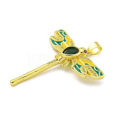 Brass Micro Pave Clear Cubic Zirconia Pendants KK-R159-21B-G-1