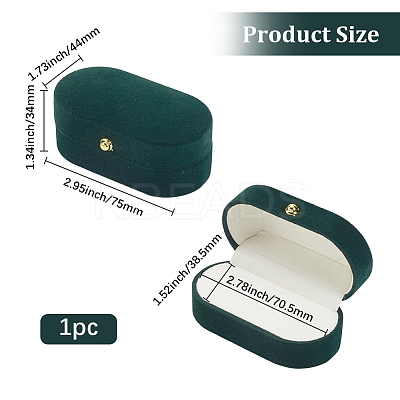 1Pc Rectangle Velvet Couple Rings Box CON-BBC0001-20B-1