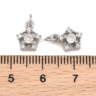 Brass Micro Pave Cubic Zirconia Charms CU-CBAA6E8-05P-02-1
