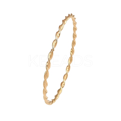 304 Stainless Steel Twist Bangles for Women LS-BJEW-G759-06G-1