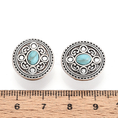 Zinc Metal Alloy & Natural Turquoise Buttons BUTT-WH0057-001A-AS-1