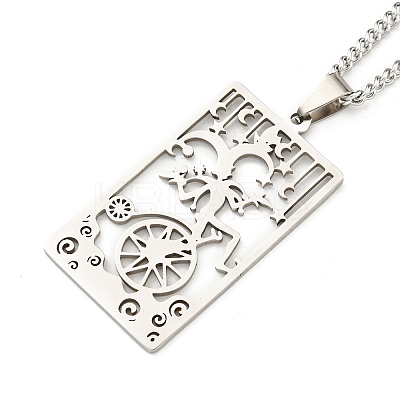 Non-Tarnish 304 Stainless Steel Pendant Necklaces NJEW-L118-02P-04-1