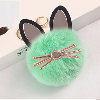 Faux Fur Cat Pendant Keychain ANIM-PW0002-20E-1