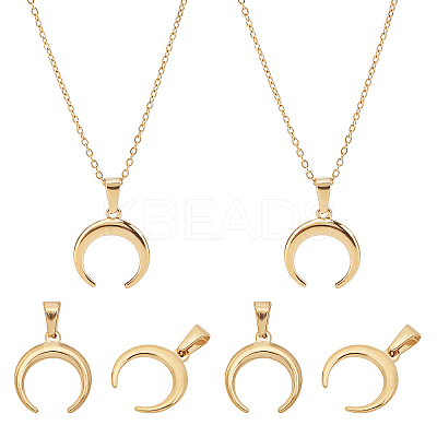 DIY 304 Stainless Steel Pendant Necklace Making Kits DIY-UN0002-14G-1