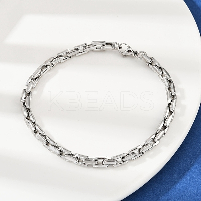 201 Stainless Steel Cuba Style Chian Bracelet for Men LS-BJEW-B138-06P-02-1