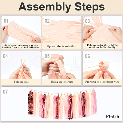 Aluminum Foil Tassels Hanging Garland Banner DIY-WH20011-29A-1