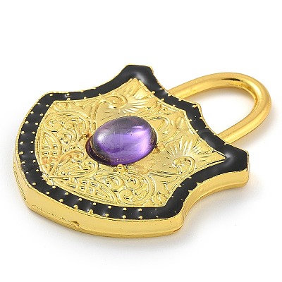 Rack Plating Brass Glass Pendants KK-G515-02B-1