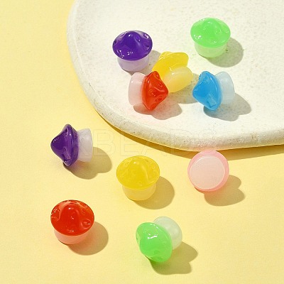 10Pcs Luminous Resin Mushroom Ornament RESI-FS0001-60C-1