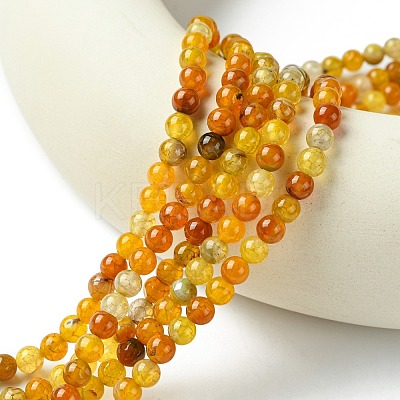 Dyed Natural Dragon Veins Agate Beads Strands G-C068-6mm-15-1
