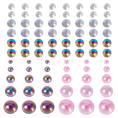 Half Round ABS Plastic Cabochons FIND-TAC0038-08D-1