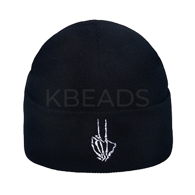 Polyacrylonitrile Fiber Yarn Cuffed Beanies Cap COHT-PW0001-32H-1