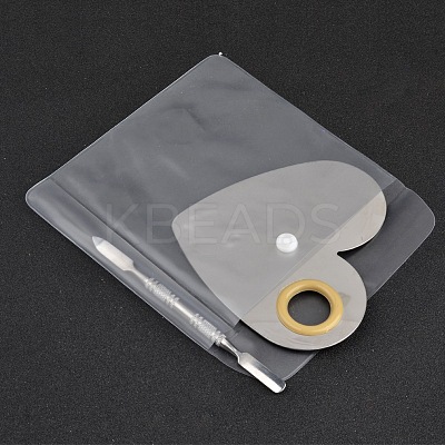 Stainless Steel Color Palette and Double Head Spoon Palette Spatulas Stick Rod MRMJ-G001-85-1