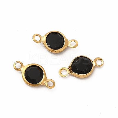 Ion Plating(IP) 304 Stainless Steel with Glass Connector Charms LS-STAS-G305-08G-08-1