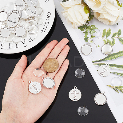 200Pcs DIY Half Round Pendant Making Kits DIY-AR0001-37AS-1