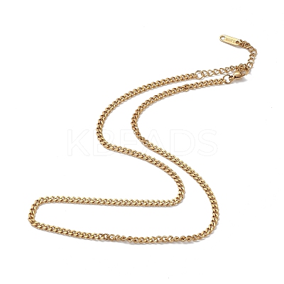 Ion Plating(IP) 304 Stainless Steel Curb Chain Necklace for Men Women NJEW-K245-018C-1