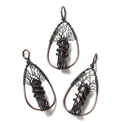 Natural Amethyst Double Terminal Pointed Faceted Bullet Big Pendants G-Q015-01F-1