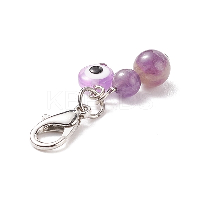 Gemstone Beaded Gourd Feng Shui Pendant Decorations HJEW-JM00698-1
