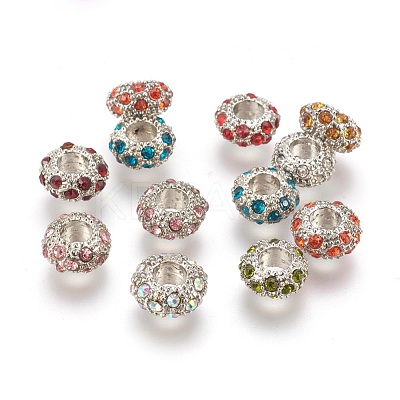 Alloy Rhinestone European Beads X-CPDL-H998-1