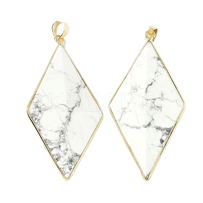 Natural Howlite Faceted Big Pendants G-L623-04G-02-1