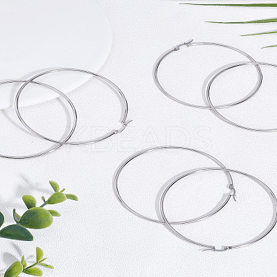3 Pairs 304 Stainless Steel Ring Hoop Earrings EJEW-LP0001-04-1