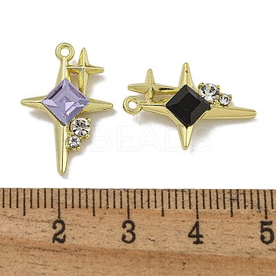 Rack Plating Alloy Rhinestone Pendants PALLOY-F312-20G-1