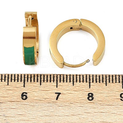 304 Stainless Steel Enamel Hoop Earrings EJEW-K268-19G-02-1