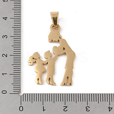 Mother's Day Ion Plating(IP) 304 Stainless Steel Pendants STAS-U002-08G-1