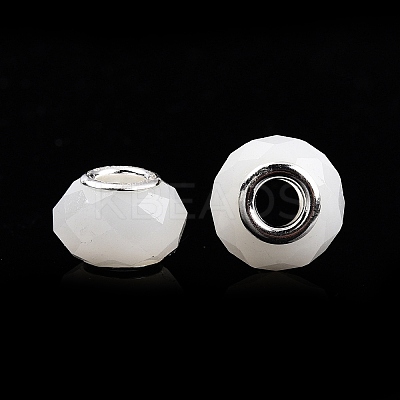 Imitation Jade Glass European Beads GPDL-N004-B14mm-B01-1