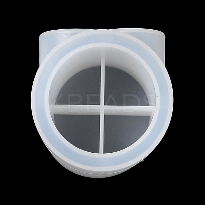 Valentine's Day Theme Column with Heart DIY Candle Cup Silicone Molds DIY-G098-02C-1