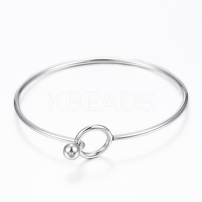 Tarnish Resistant 304 Stainless Steel Bangle BJEW-H530-01P-1