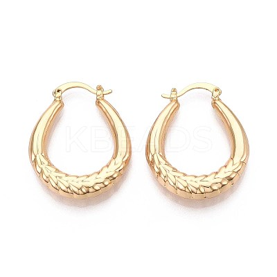 U-Shaped Brass Hoop Earrings EJEW-T047-105G-1
