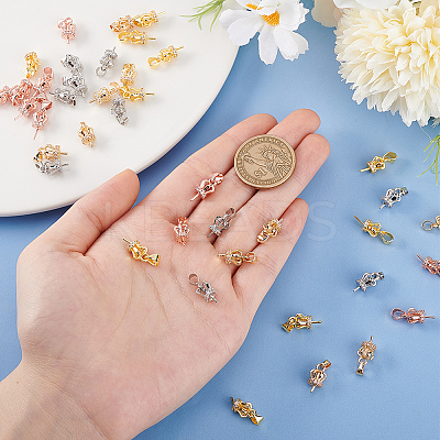 16Pcs 4 Colors Brass Micro Pave Cubic Zirconia Pendant Bails FIND-PH0021-30-1