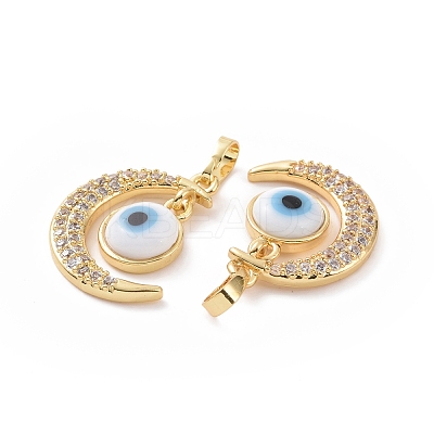 Brass Micro Pave Cubic Zirconia Pendants ZIRC-F136-06G-02-1