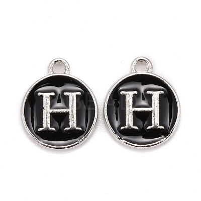 Platinum Plated Alloy Charms X-ENAM-S118-02H-P-1