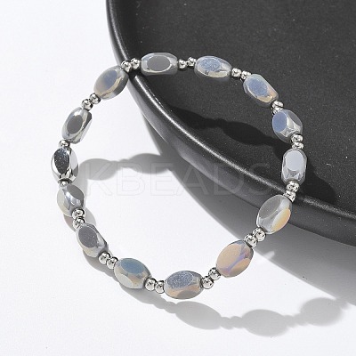 304 Stainless Steel Beads Stretch Breacelets for Women BJEW-M054-01P-03-1