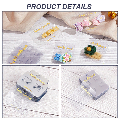 200Pcs 2 Styles Plastic Hair Clip & Hair Tie Display Cards CDIS-OC0001-06-1