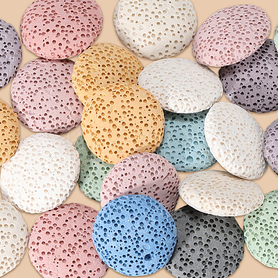 24Pcs Unwaxed Natural Lava Rock Beads G-PA0002-11-1