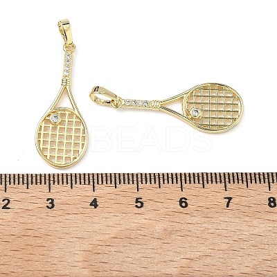 Brass Micro Pave Clear Cubic Zirconia Pendants KK-I476-24G-1